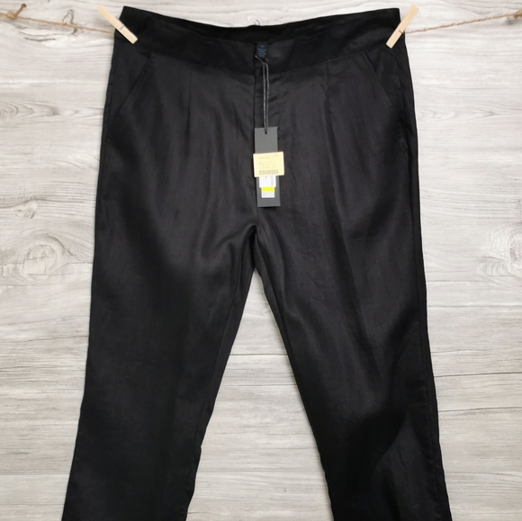 MEDIUM BLU9 100% Linen Black Pants NWT - Picture 15 of 15